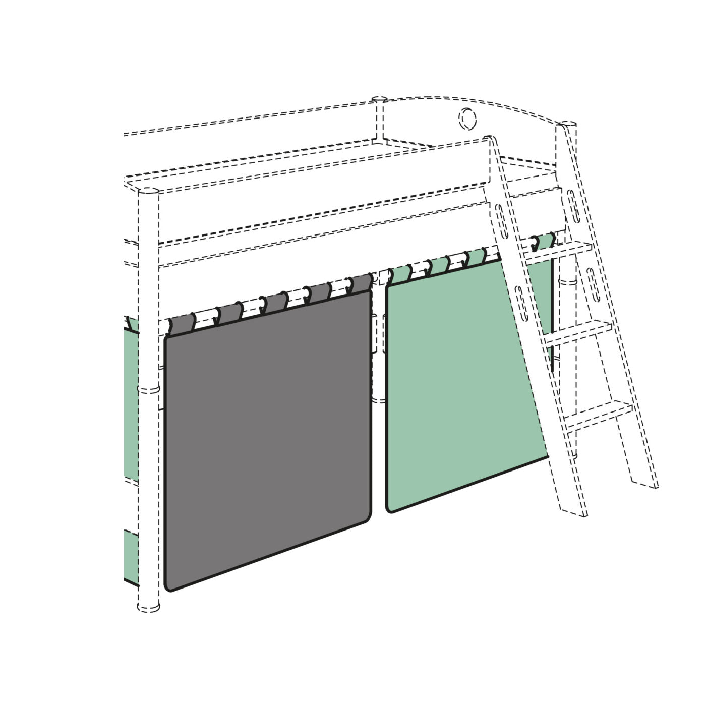 PAIDI Vorhangs-Set UNI Höhe 120/125 cm