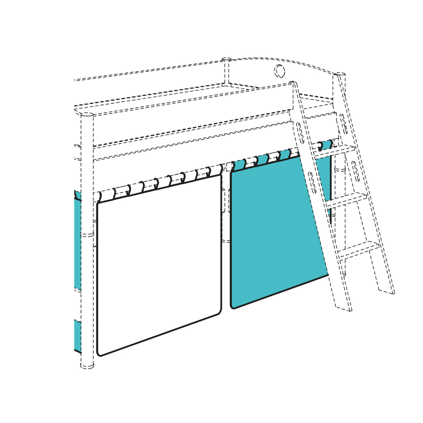 PAIDI Vorhangs-Set UNI Höhe 120/125 cm