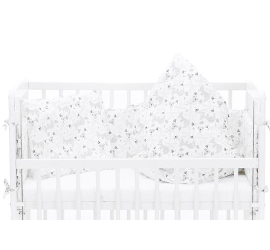 Fillikid Beistellbett Nino 90 x 45 cm mit Bettset Känguruh