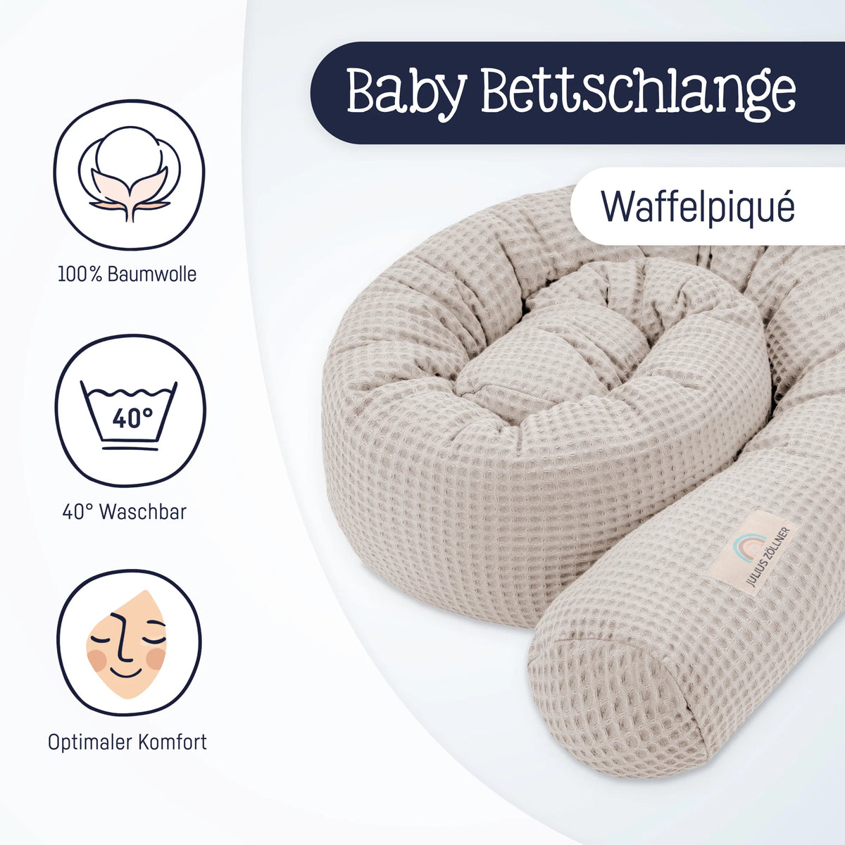 Julius Zöllner Bettschlange Waffelpiqué Seashell