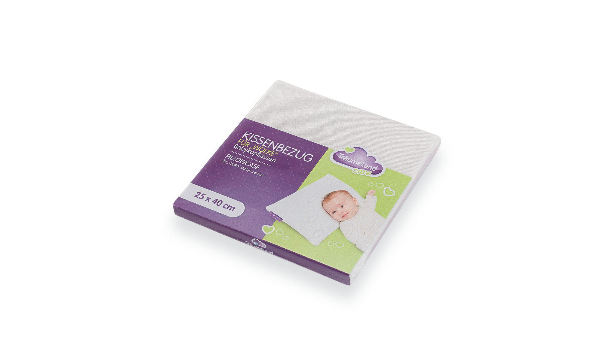 Träumeland Kissenbezug weiss für WOLKE Babykopfkissen