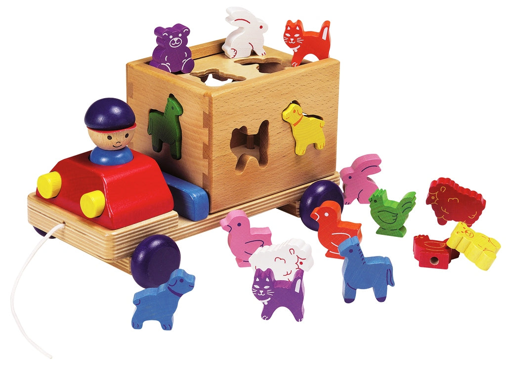 Spielba Lastwagen mit Tieren+Sortierspiel