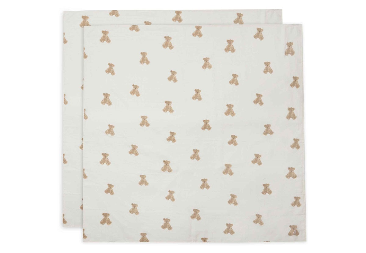 Jollein Mullwindeln Hydrophil 115x115cm Teddy Bear 2er Pack