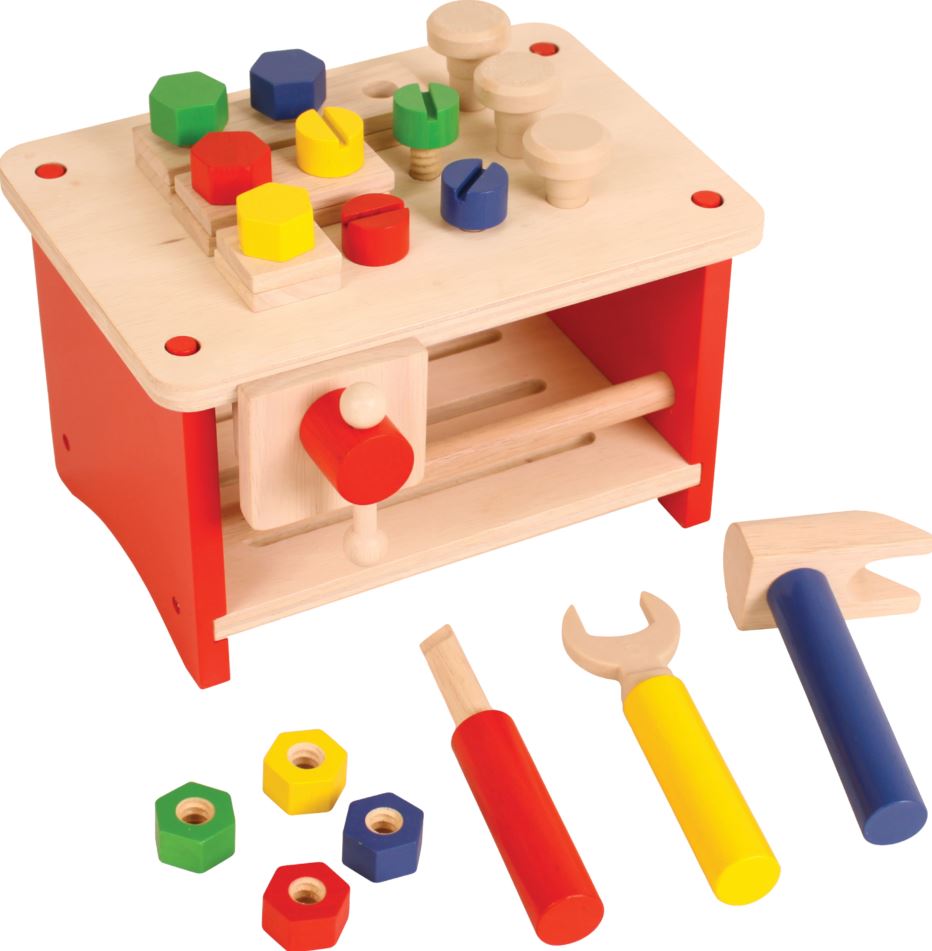 Spielba Werkbank, Werkbox klein mit viel Zubehör