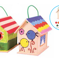 Spielba Vogelhaus Kreativset mit 12 Farben und Pinsel