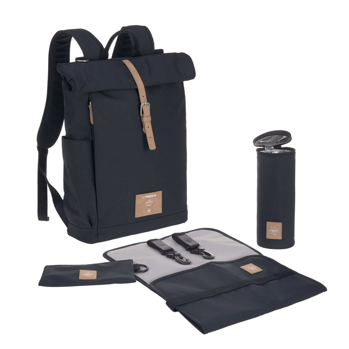 Lässig Wickelrucksack - Rolltop Backpack Anthracite