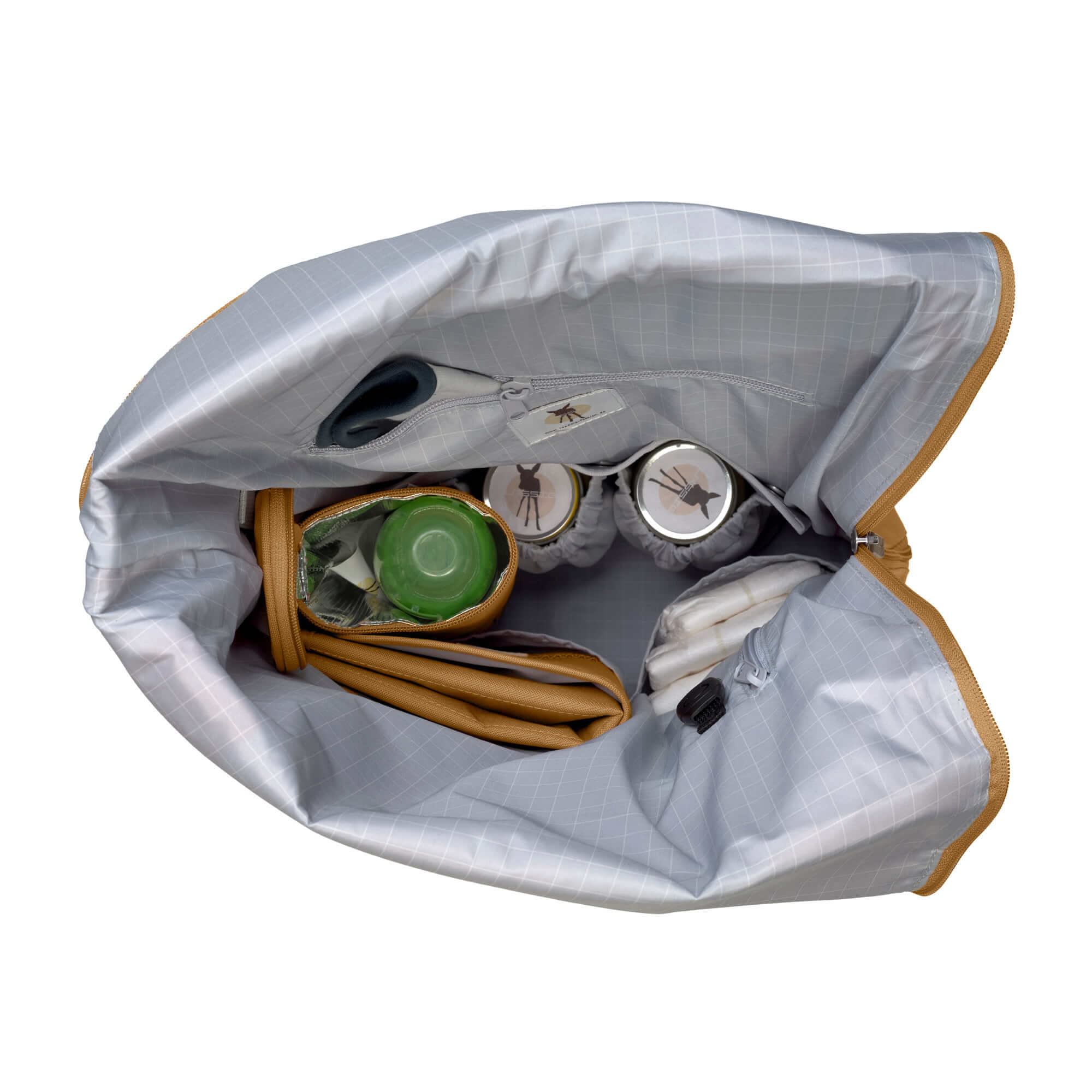 Lässig Wickelrucksack - Rolltop Backpack Curry
