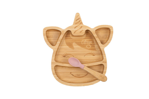 Citron Bamboo Plate Unicorn