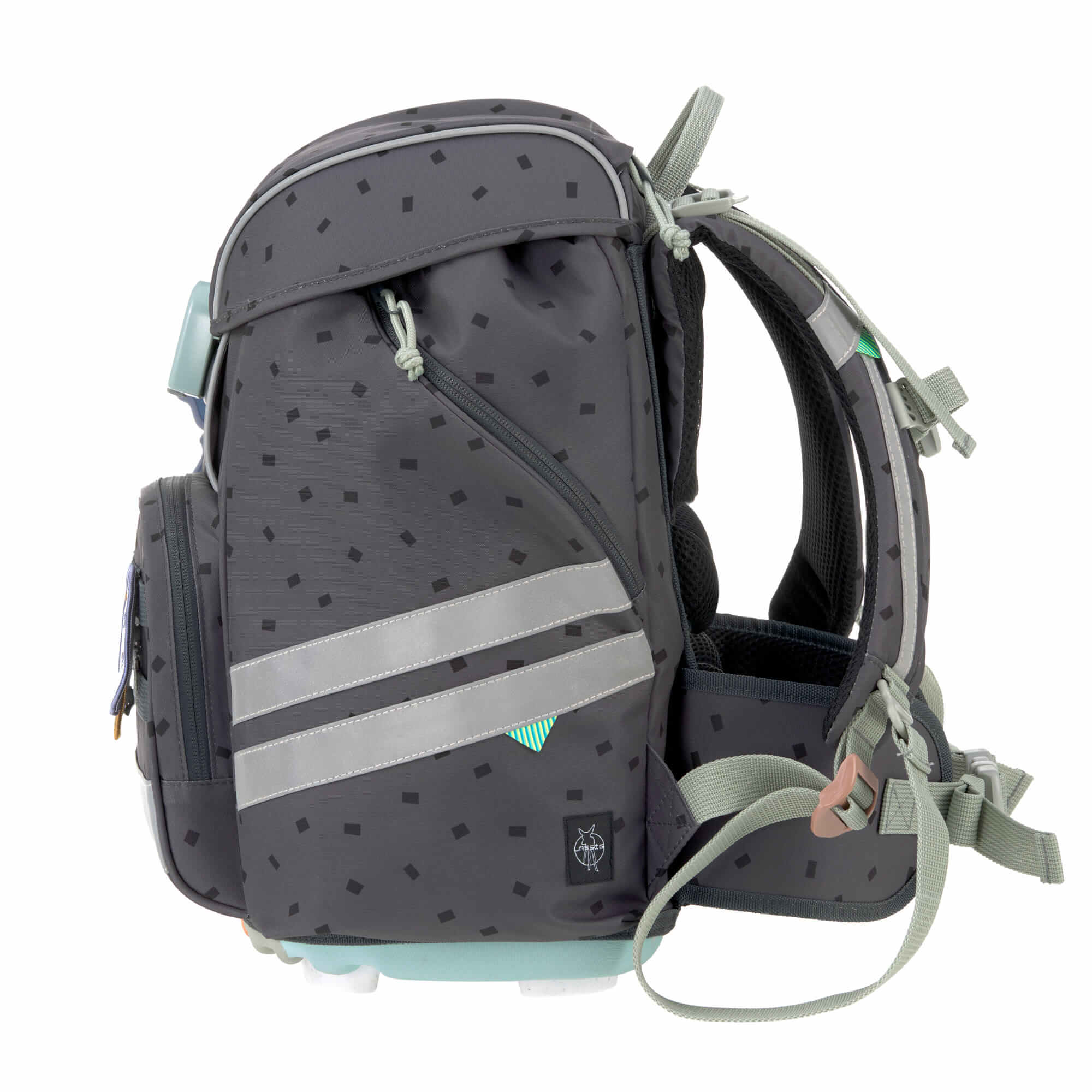 Lässig Schulranzen Set 7-teilig Flexy Unique Speckles anthracite