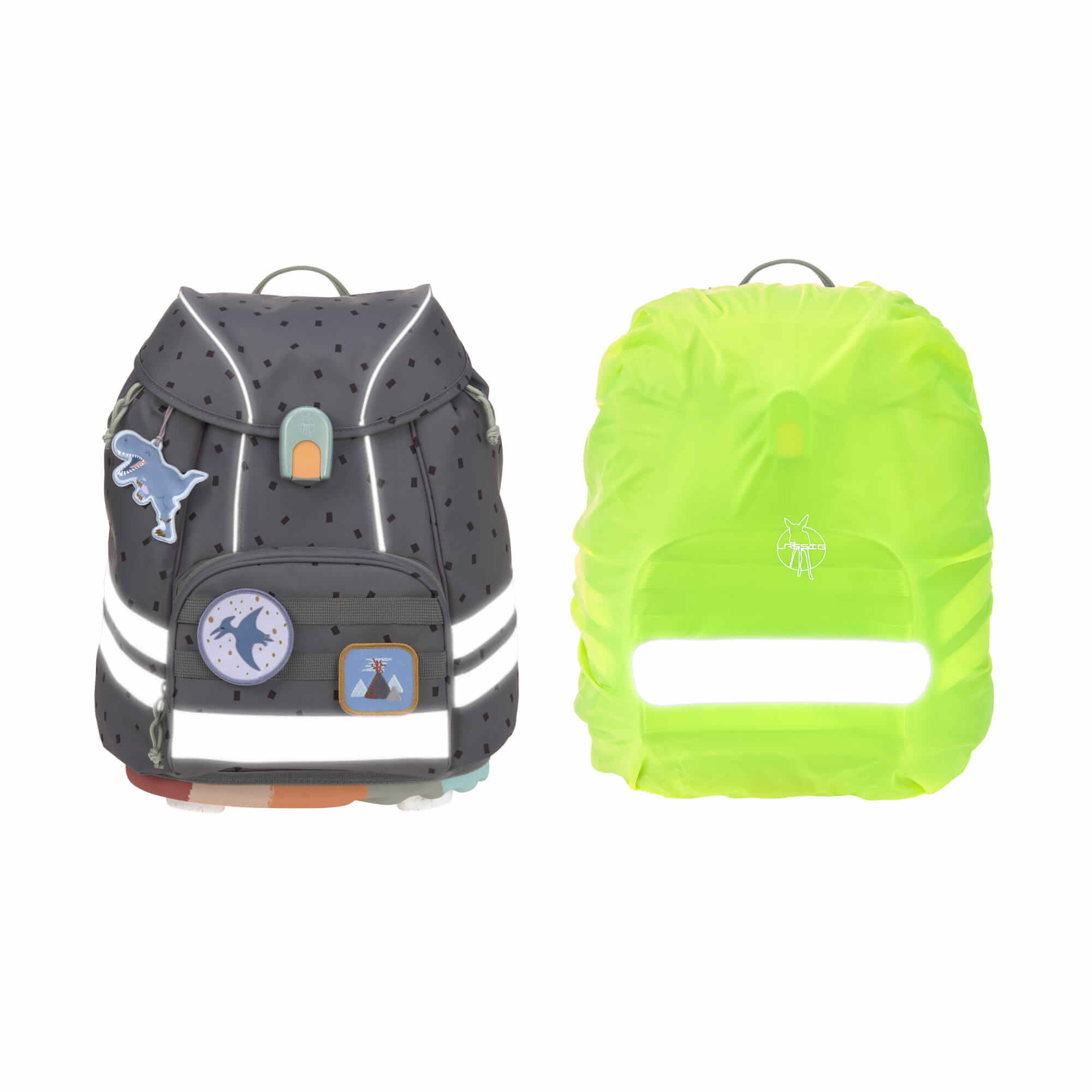 Lässig Schulranzen Set 7-teilig Flexy Unique Speckles anthracite