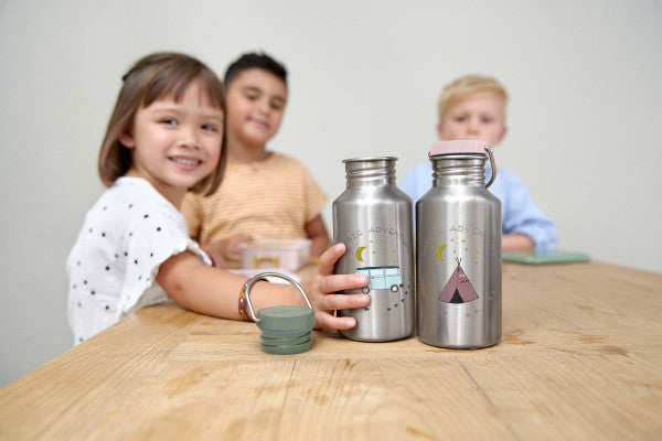 Lässig Trinkflasche Kinder - Edelstahl Adventure Bus