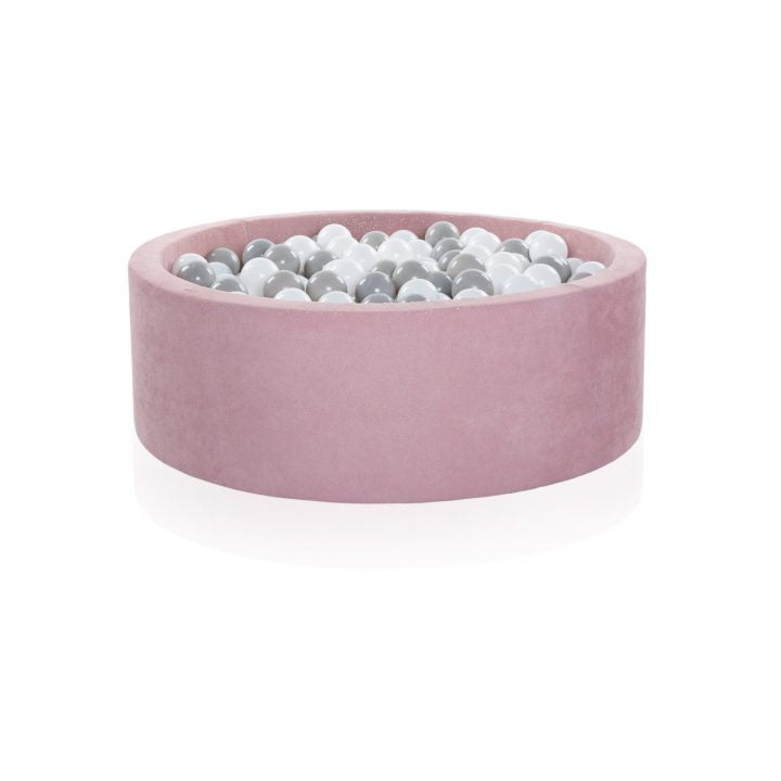 Kidkii Bällebad Rund blush/ gold sparkling 100x30cm (250 Bälle weiss/grau