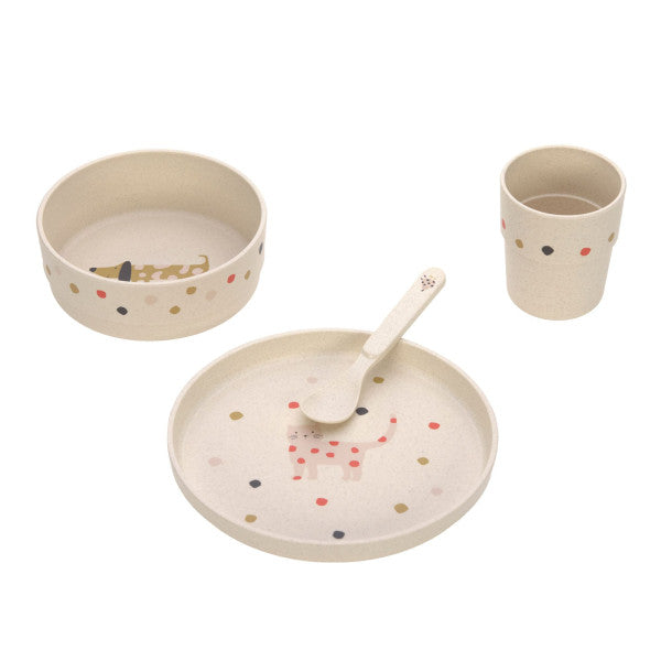 Lässig Kindergeschirr Set (Teller - Schüssel - Becher - Löffel), Little Mateys Spicy Orange