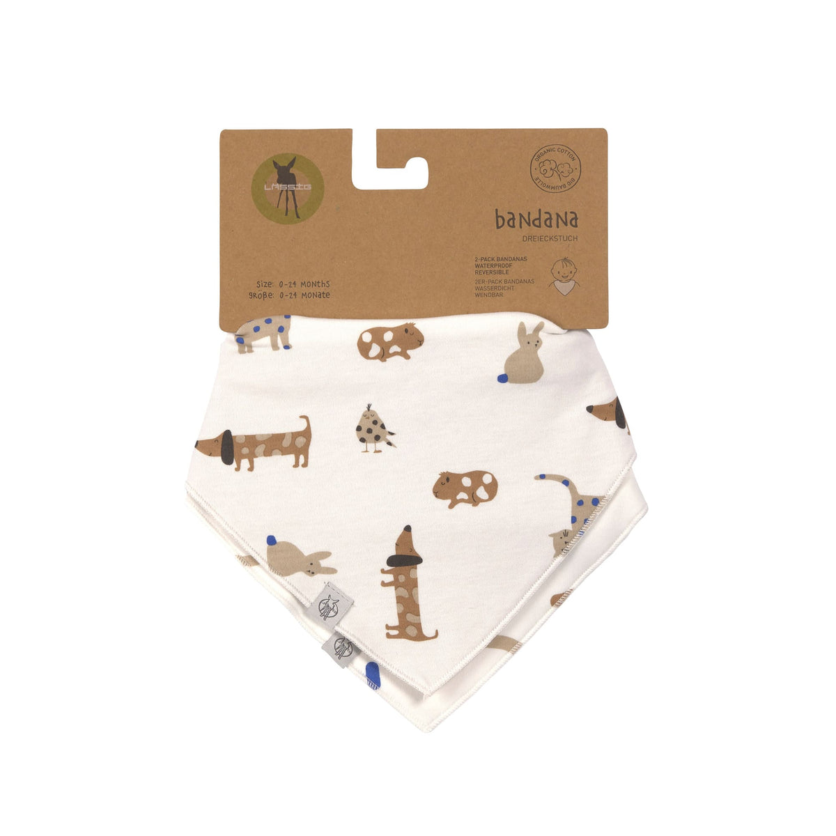 Lässig Dreieckstuch Baby (2 Stk) - Bandana Little Mateys Royal Blau
