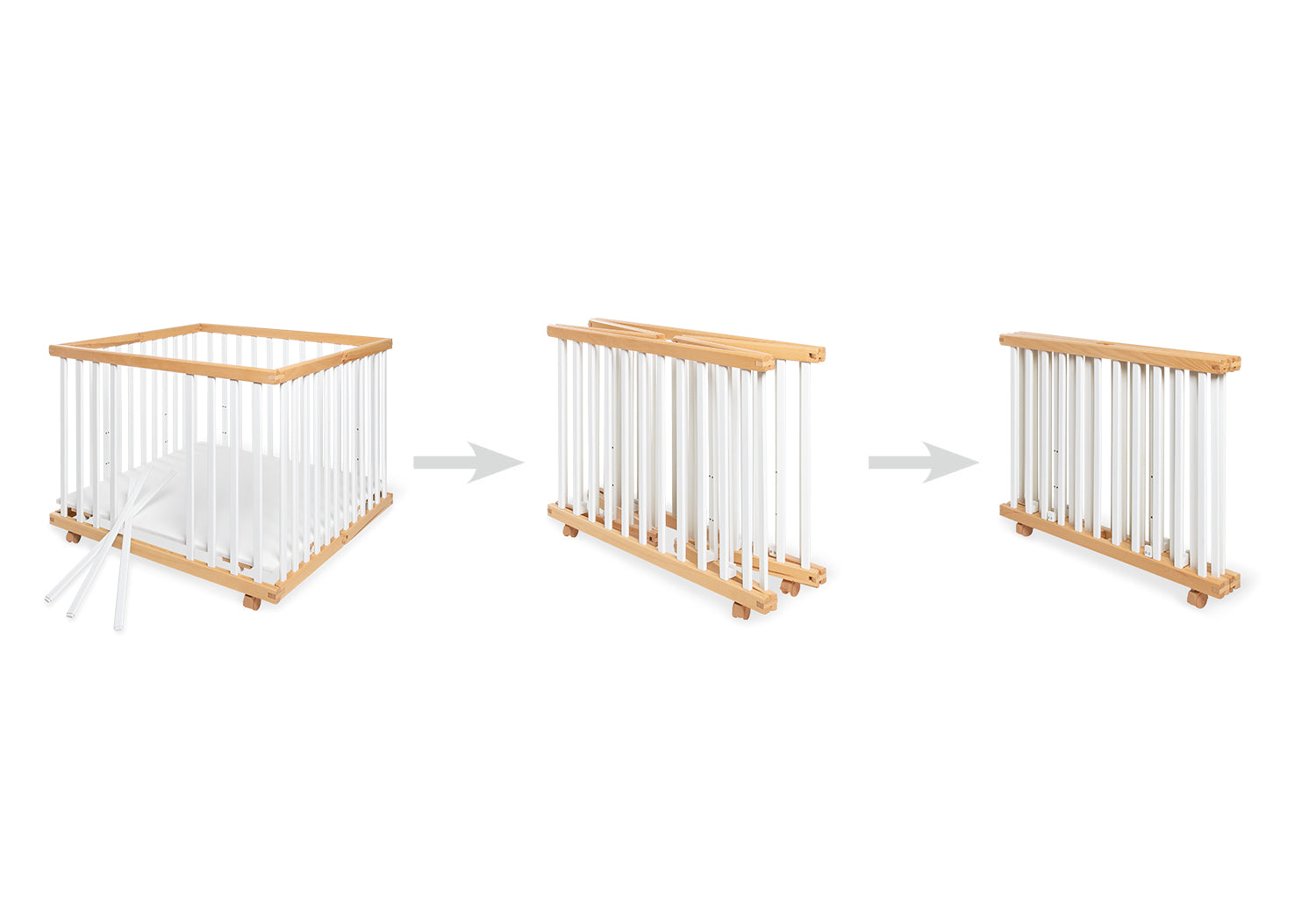 Pinolino Laufgitter Lexus 97x 97 cm - weiss/natur *Sale*