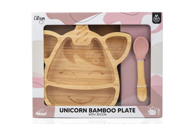 Citron Bamboo Plate Unicorn