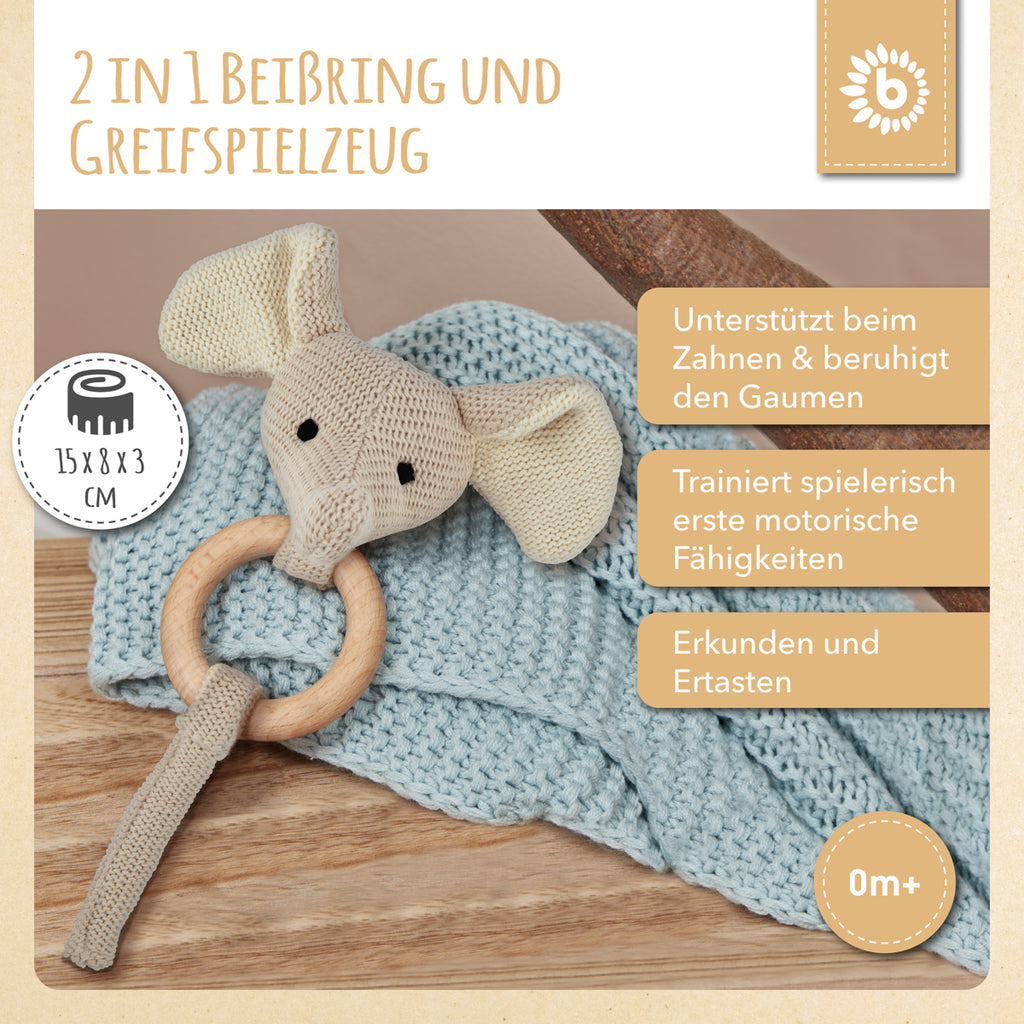 Bieco Greifling Elefant mit Rassel