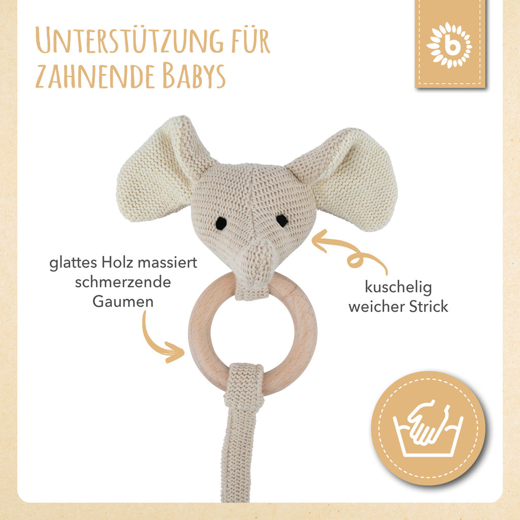 Bieco Greifling Elefant mit Rassel