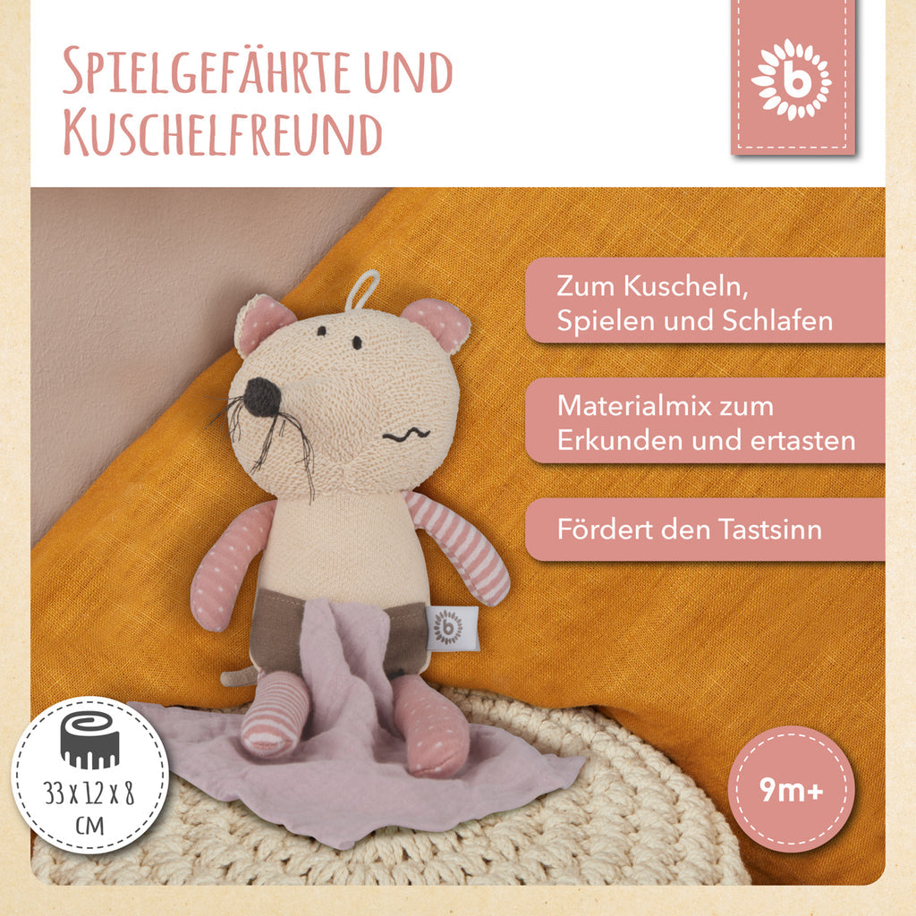 Bieco Kuscheltier Maus mit Schmusetuch