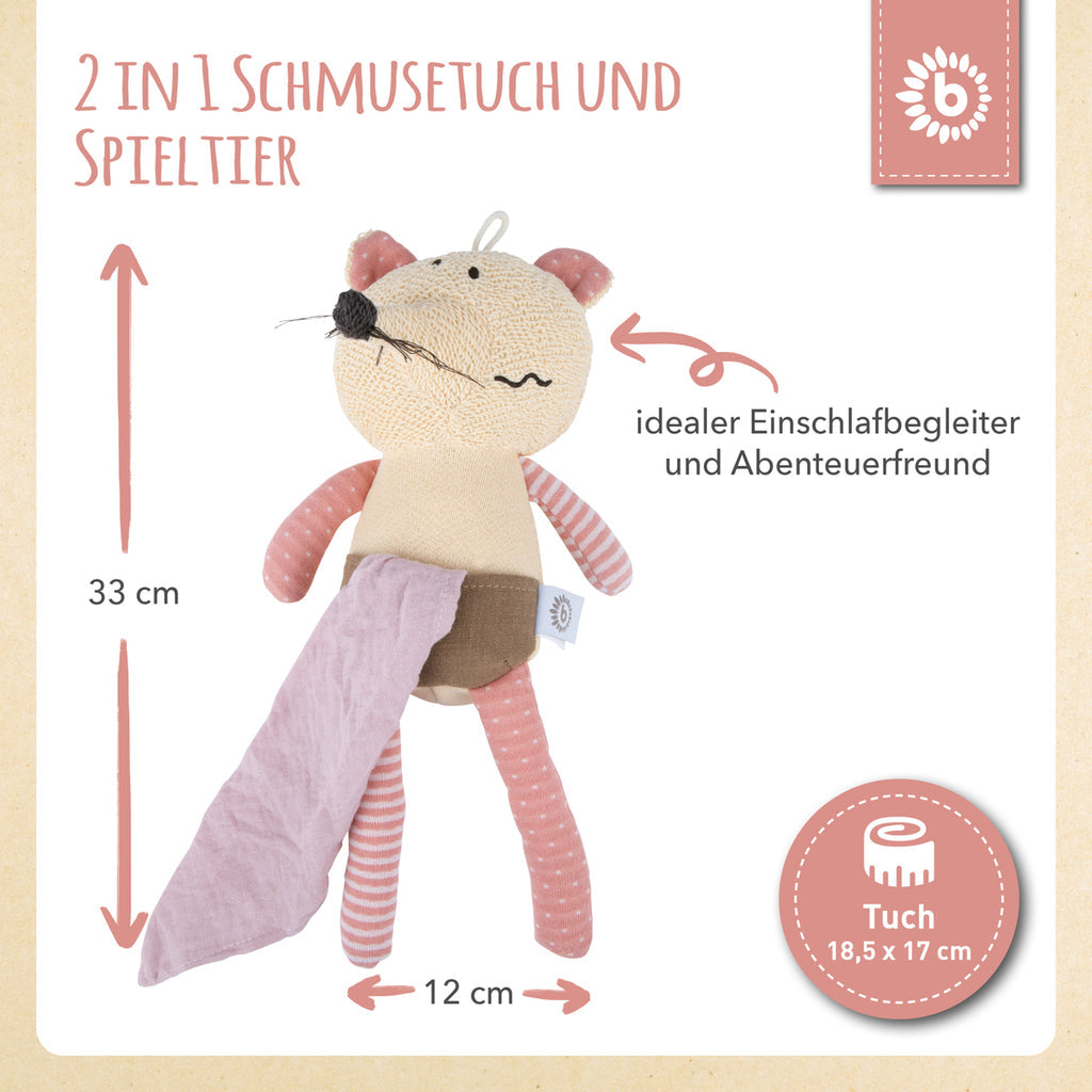 Bieco Kuscheltier Maus mit Schmusetuch