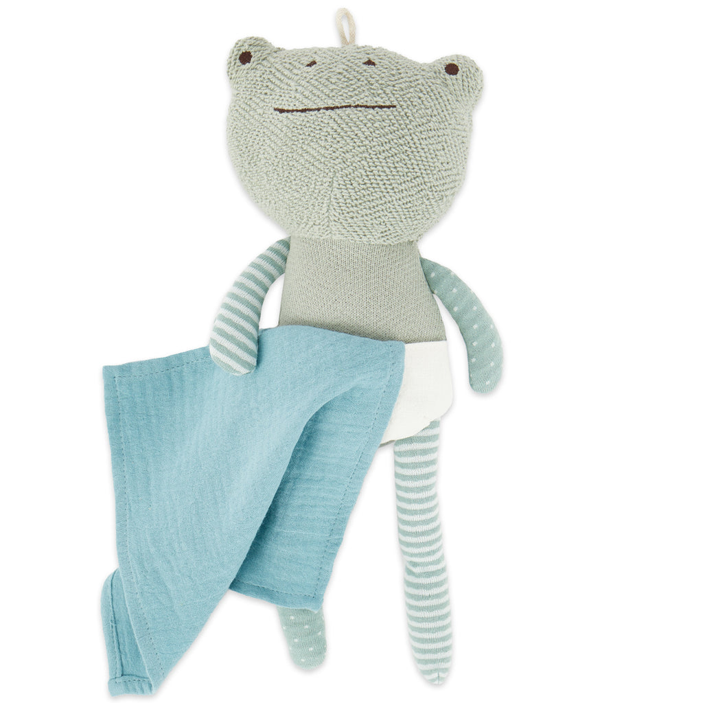 Bieco Kuscheltier Frosch mit Schmusetuch