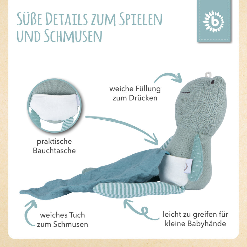 Bieco Kuscheltier Frosch mit Schmusetuch