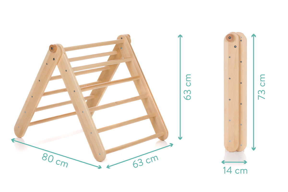 Fillikid Kletterdreieck mit Rutschbrett natur