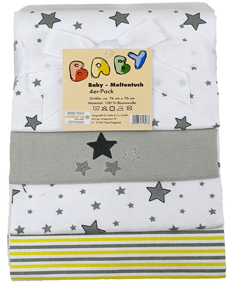 Baby-Moltontuch 4er Pack Stern
