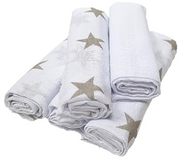 Mulltücher 5er Pack Stars grey