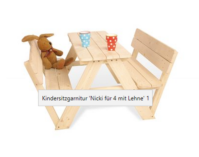 Pinolino Kindersitzgarnitur Nicki für 4 mit Lehne