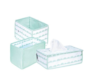 Roba 3er Set: Feuchttuchorganizer, 2x Windelbox - Happy Cloud