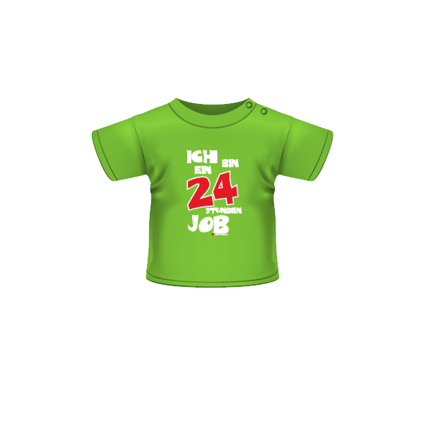 Kurzarm T-Shirt mit Spruch 24-Std Job