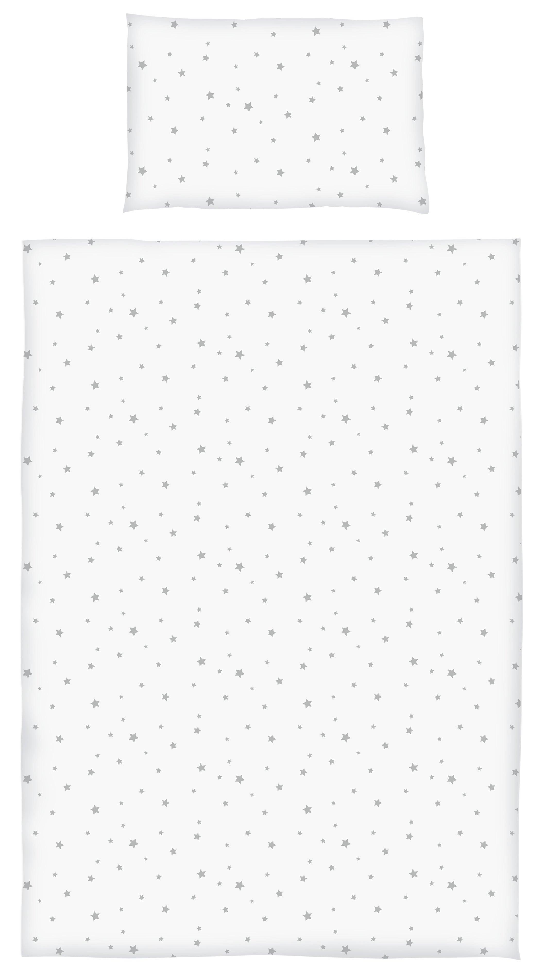 Bettset Sternchen grau 4tlg. inkl. gratis Fixleintuch Tencel