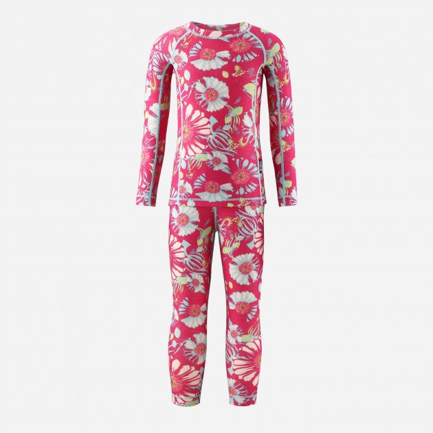 Reima Kinder Funktionsunterwäsche Set Taitoa Blumen Rosa