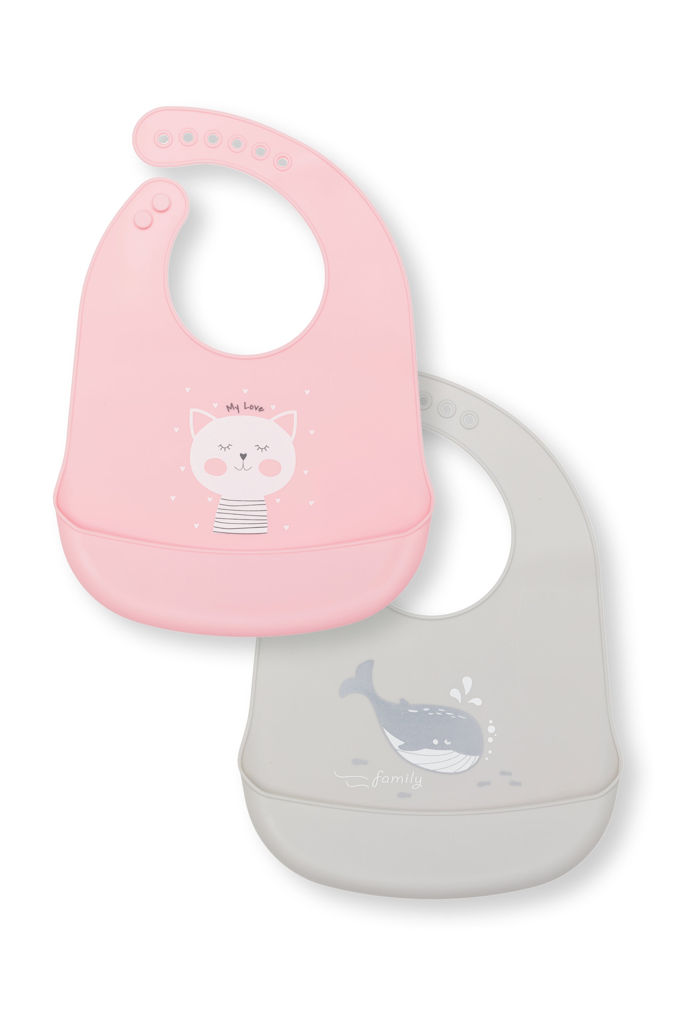 Fillikid Silikonlätzchen 2 Stk. rosa & grau
