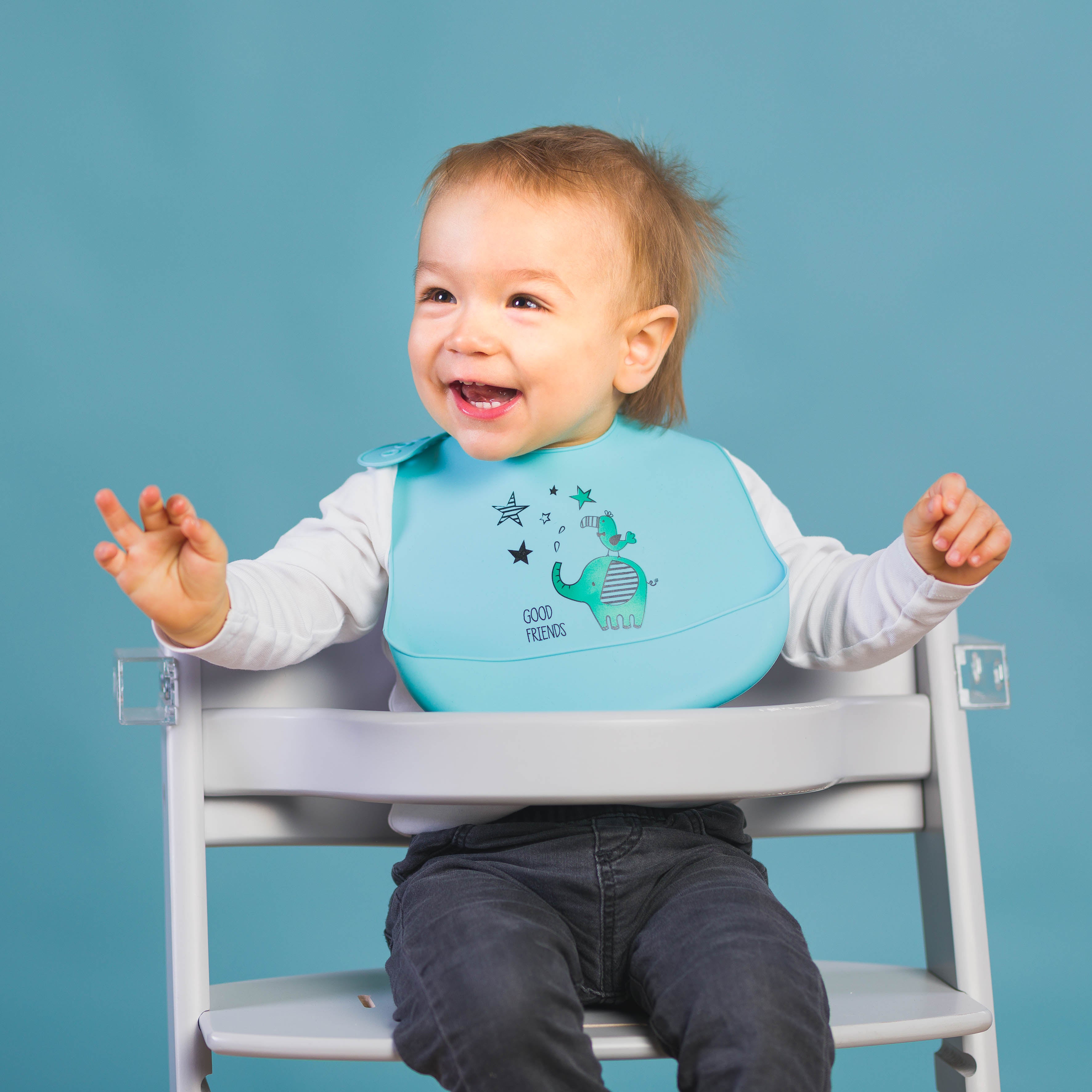 Fillikid Silikonlätzchen 2 Stk. blau & grau