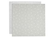 Jollein Spucktuch Hydrophill 70x70cm Dotted&Rabbit Nougat GOTS 2er Pack