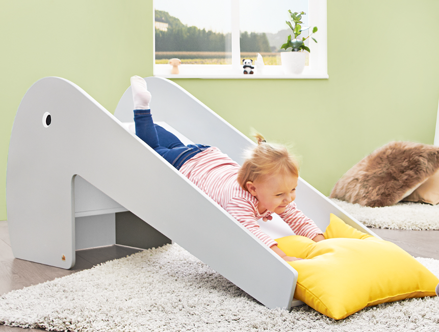 Pinolino Indoor-Rutsche Lotta aus Holz weiss/grau *Sale*