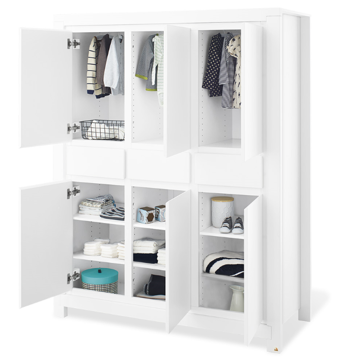 Pinolino Kleiderschrank 6-türig Milk