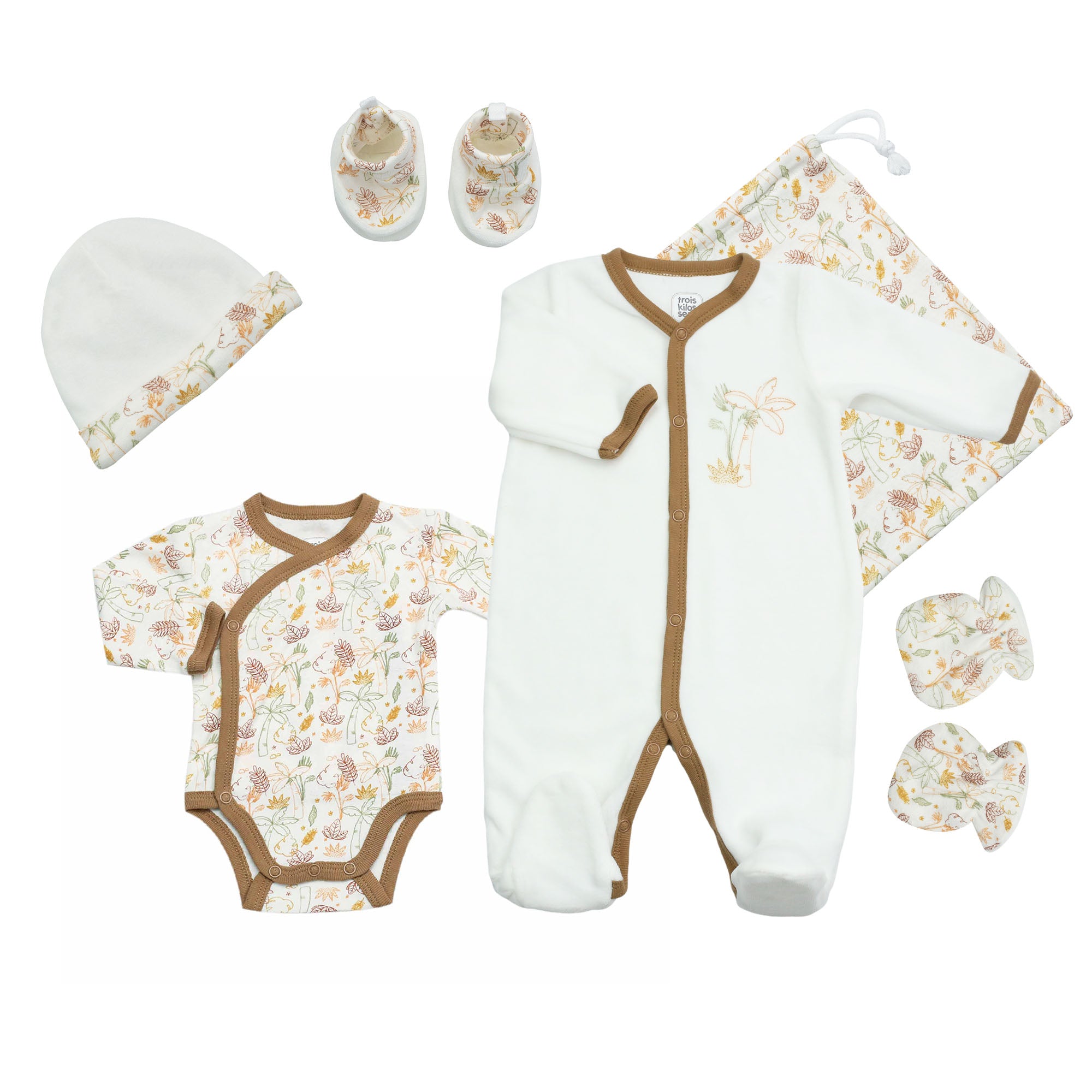 Trois Kilos Sept Newborn Set 6tlg. Savane