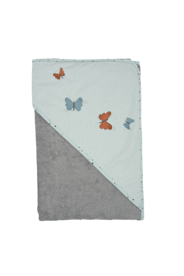 BeBe´s Collection - 3D Schmetterlinge Kapuzenbadetuch 100x100 cm - mint