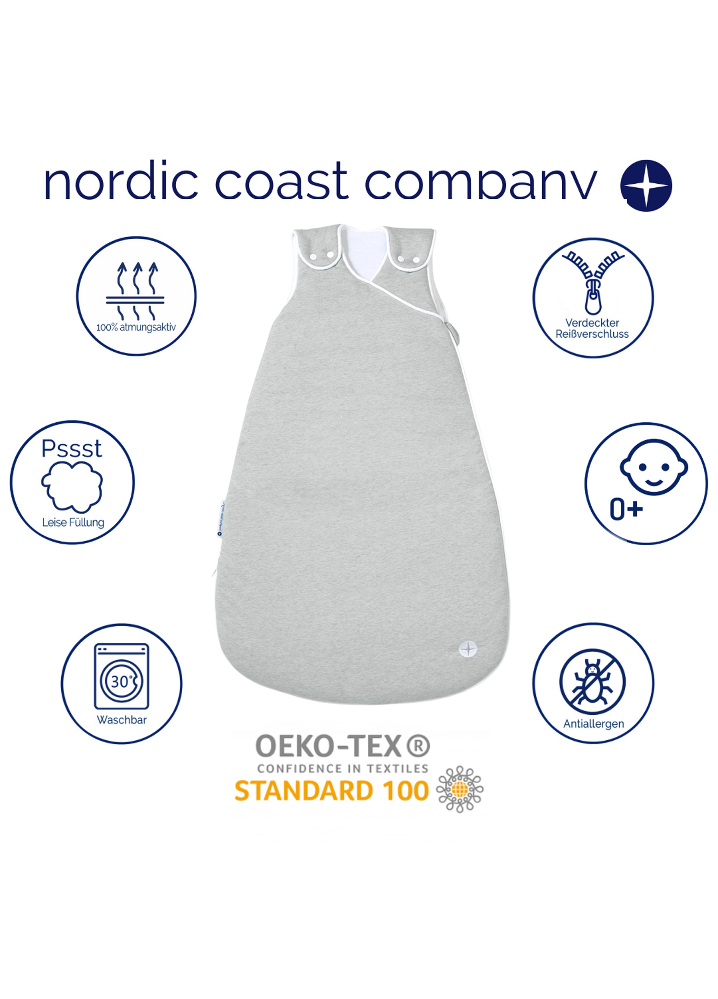 Nordic Coast Baby Schlafsack - Grau