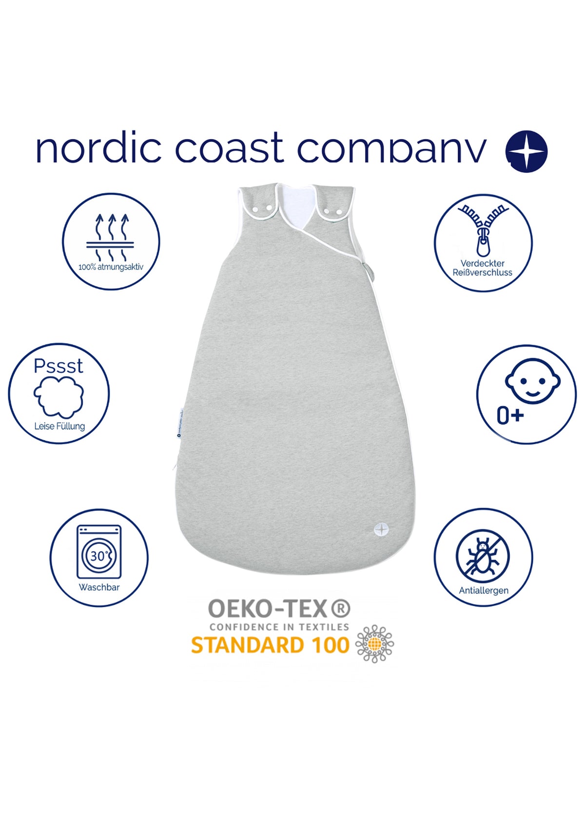 Nordic Coast Baby Schlafsack - Grau