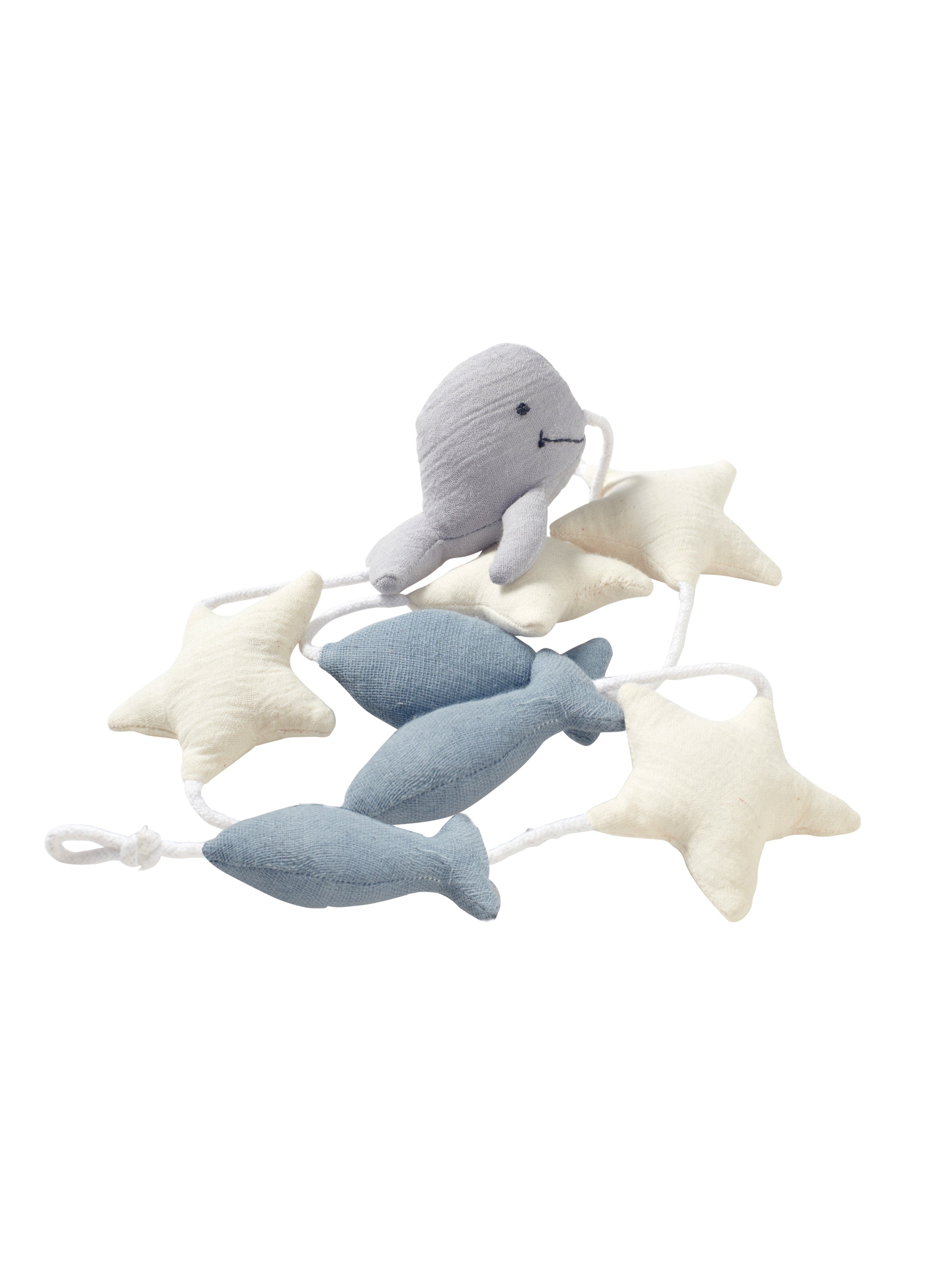 Nordic coast Wandgirlande Musselin Wal