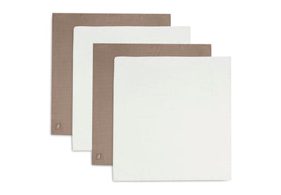 Jollein Mulltuch Bambus Musselin 70x70cm - Biscuit/Ivory (4pack)