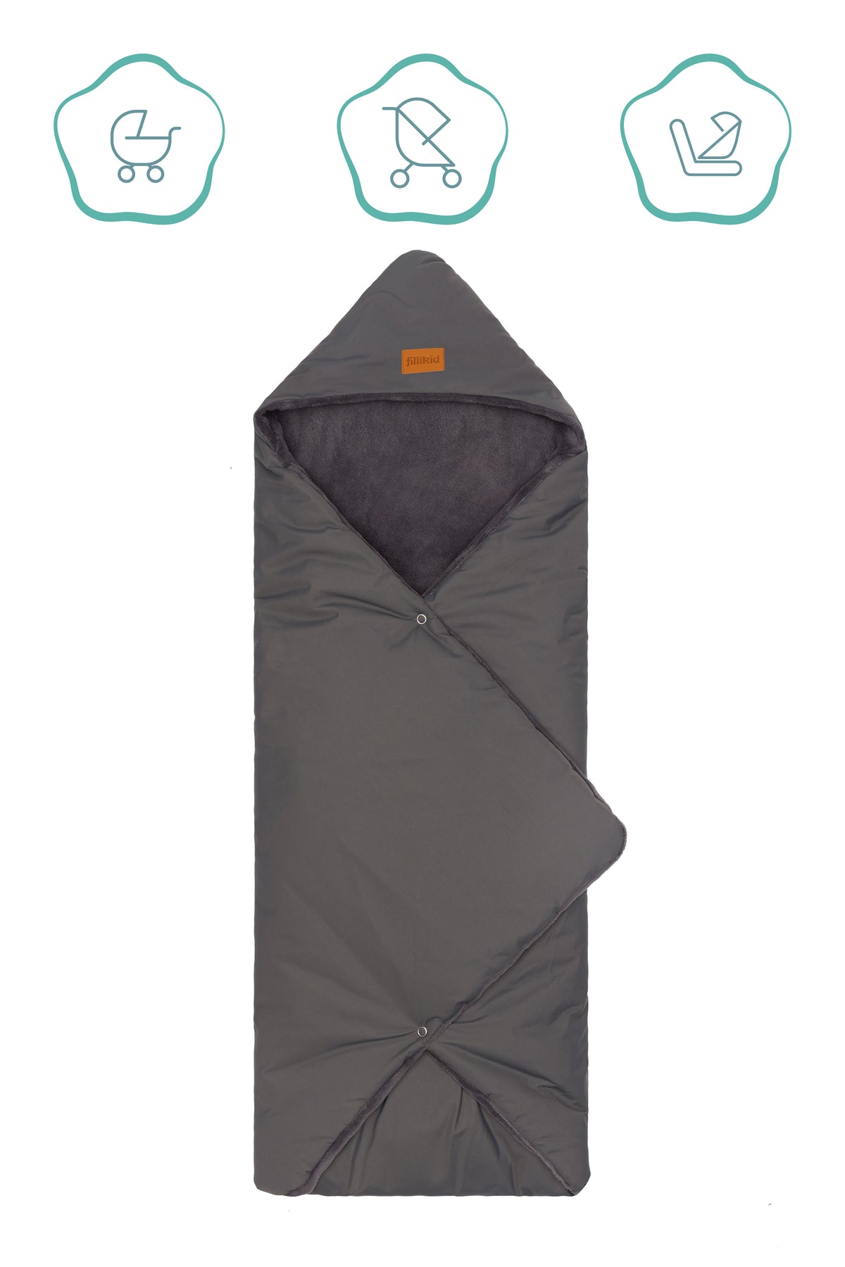 Fillikid  Winterfusssack Tanaga grau GR. 0