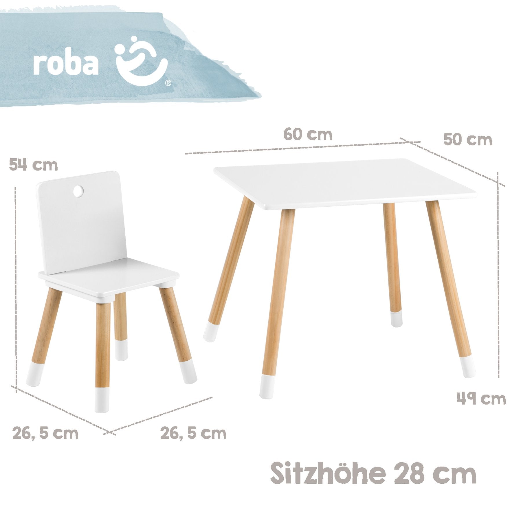 Roba Kindersitzgruppe weiss lackiert