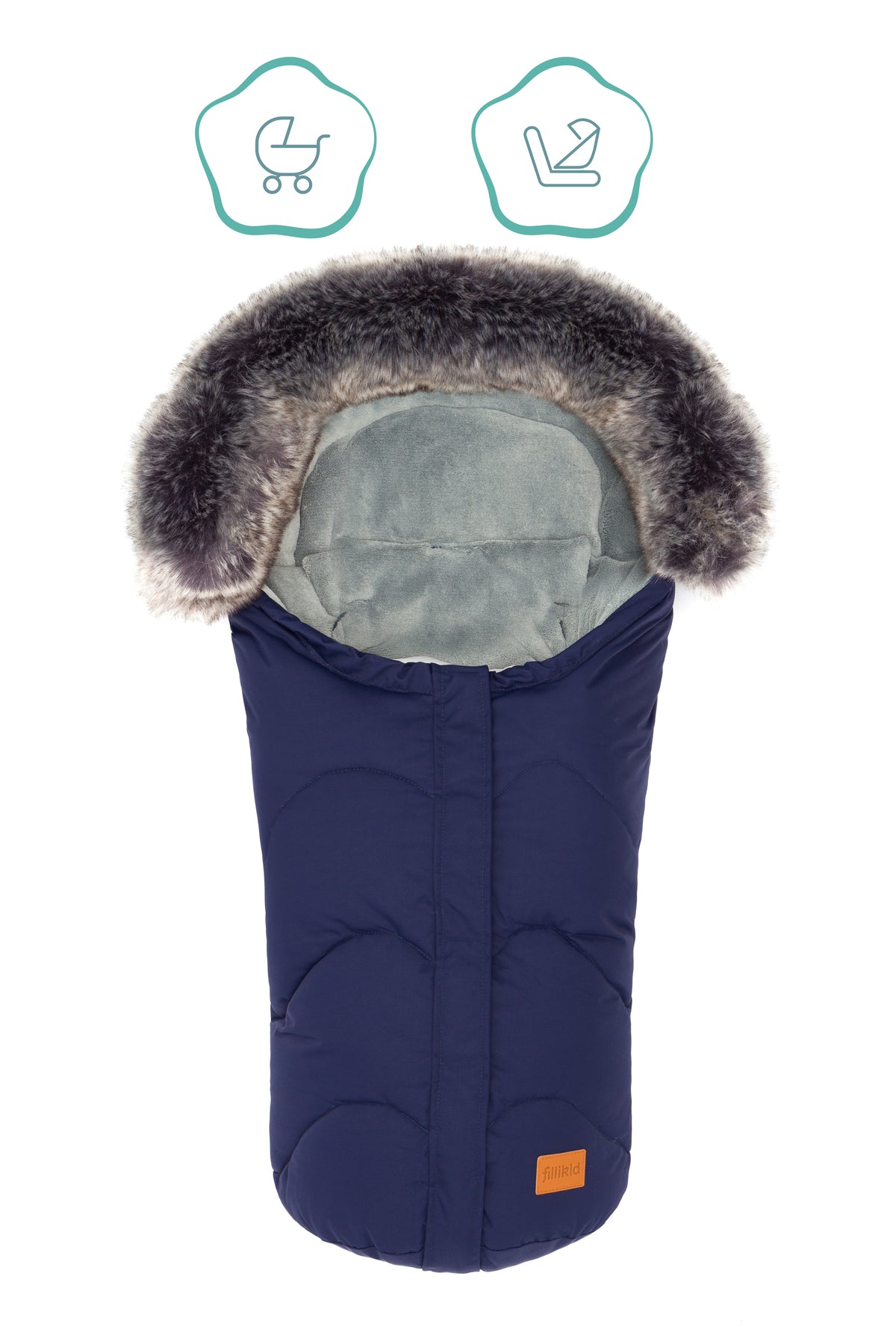 Fillikid Winterfusssack Lhotse für Wanne oder Babyschale blau