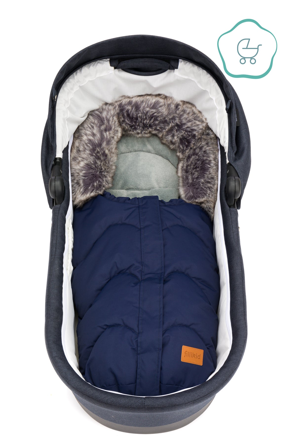 Fillikid Winterfusssack Lhotse für Wanne oder Babyschale blau