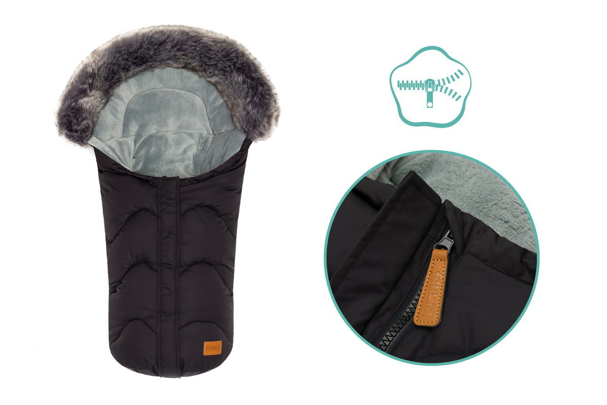 Fillikid Winterfusssack Lhotse für Wanne oder Babyschale schwarz